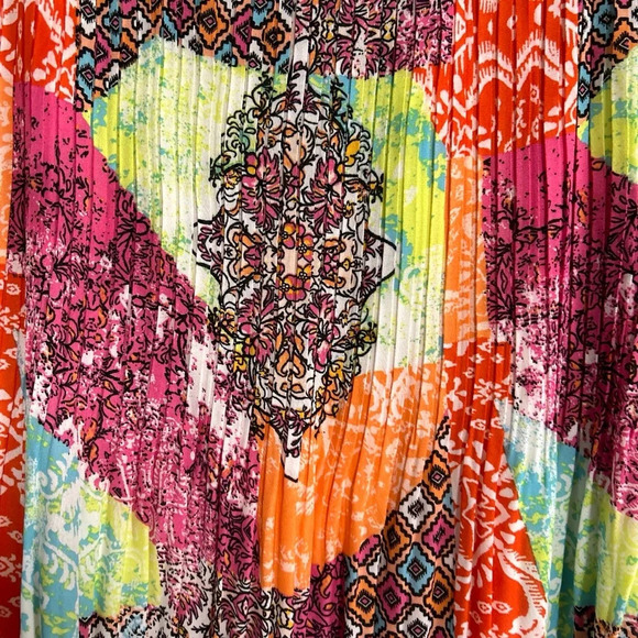 Ninety Clothing Co Women’s 3X Pull On Accordion‎ Skirt Colorful Lined Bohemian - Picture 2 of 11